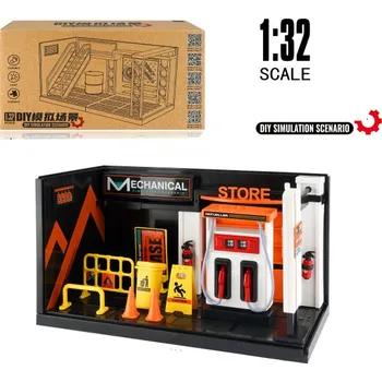 autíčko Model benzínové pumpy 1:32 - kovové provedení