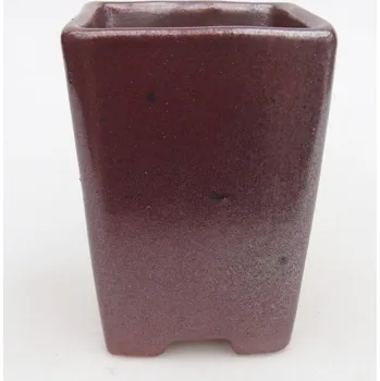 Květináč Keramická bonsai miska 8 x 8x 10,5 cm vínová
