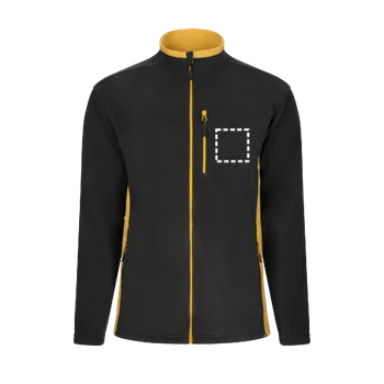 VL GERAS. Dvoubarevná fleecová bunda (220 g/m²) z polyesteru (100 %) 20 Horní kapsa, 100 x 100 Digitální Transfer, 13 barvy