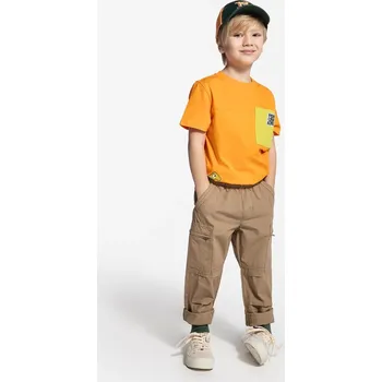 Chlapecké kalhoty Dětské bavlněné kalhoty Coccodrillo WC5119101MBK hnědá 88X, vel. 116