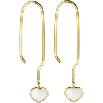 Náušnice Pozlacené stříbrné náušnice Design Letters 90405006PEARL zlatá GLD, vel. ONE SIZE