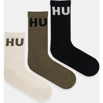 Pánské ponožky Ponožky HUGO 3P QS ICONIC CC 3-pack pánské, černá barva, 50531517 99E, vel. 39-42