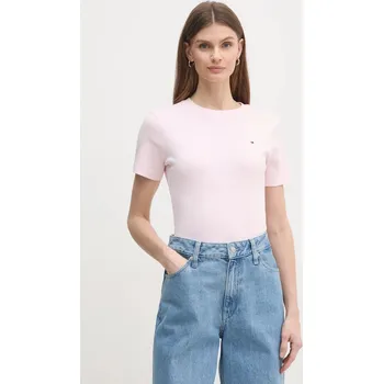 Pánská móda Bavlněné tričko Tommy Hilfiger WW0WW40587 růžová 03A, vel. XL