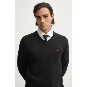 Pánský svetr Bavlněný svetr Tommy Hilfiger MW0MW14745 černá 99X, vel. M