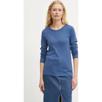 Bavlněné tričko s dlouhým rukávem United Colors of Benetton 3GA2E16F9 námořnická modř 59X, vel. XS