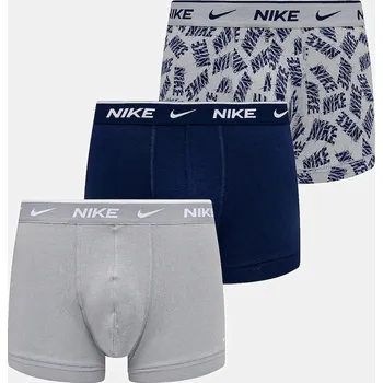 Pánské spodní prádlo Boxerky Nike 3-pack pánské, modrá barva, 000PKE1008 09A, vel. M