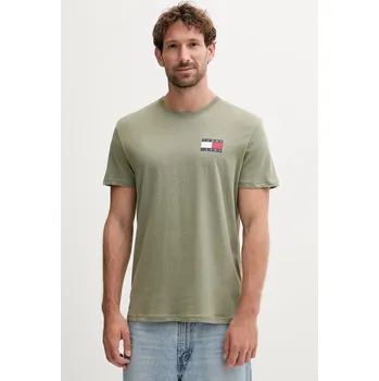 Pánské tričko Bavlněné tričko Tommy Jeans DM0DM20740 zelená 91X, vel. S