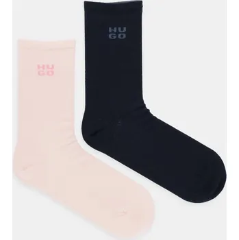 Dámské ponožky Ponožky HUGO 2P RS UNI LOGO CC W 2-pack růžová barva, 50549831 30X, vel. 35-38