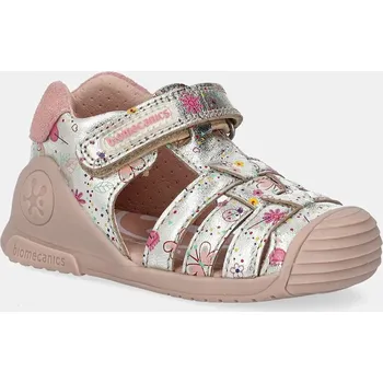 Dívčí sandály Dětské kožené sandály Biomecanics 252103 stříbrná SLV, EUR 23