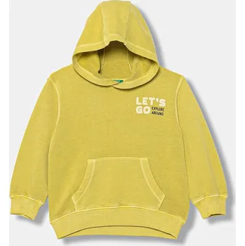 Dětská móda Dětská bavlněná mikina United Colors of Benetton 3WITG2015.P.seasonal zelená 71X, vel. 110