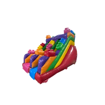 Skákací hrad Nafukovací skluzavka Kompakt+ 3D Blok Kostky | Certifikováno | Profi provedení | Různé motivy