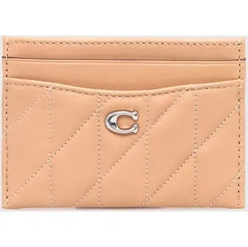 Obal na doklad Kožené pouzdro na karty Coach Essential Card Case CM434 béžová 02X, vel. ONE SIZE