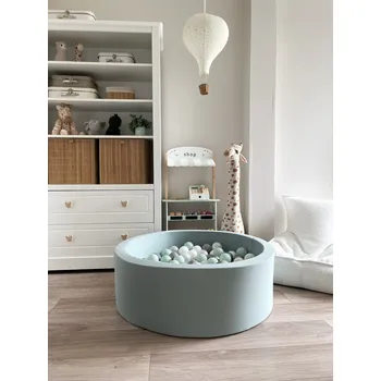 Suchý bazén Prémiový bavlněný bazének s míčky – Tmavě Mátový (200–250 ks) 90x30 cm / 250 míčků