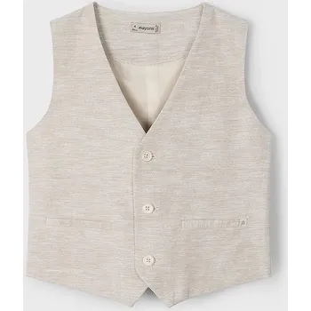 Dětská vesta s příměsí lnu Mayoral 3369.5A.Mini.PPYA béžová 08X, vel. 134