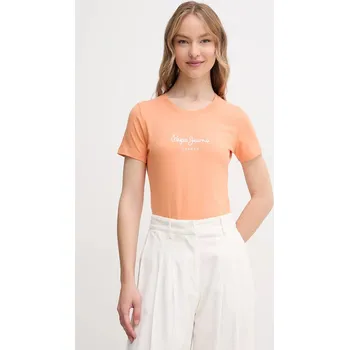Dámské tričko Tričko Pepe Jeans NEW VIRGINIA SS N dámské, oranžová barva, PL505202 20X, vel. XS