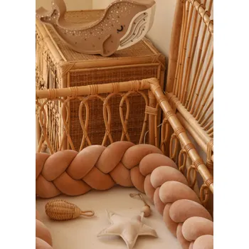 Dětsný nábytek Ochranný mantinel do postýlky - Pletený cop - Karamel (120-400 cm) 300cm