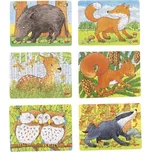 Goki Dřevěné minipuzzle Zvířátka z lesa…