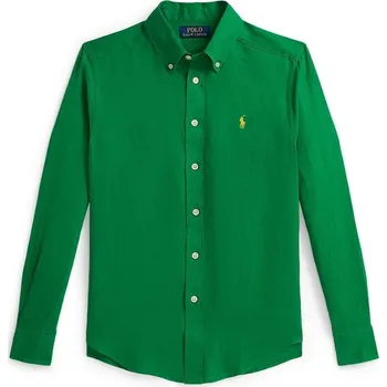 Pánská košile Dětská lněná košile Polo Ralph Lauren 323967600500 zelená 77X, vel. 163-174