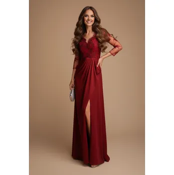 Dámské šaty EVA & LOLA Společenské šaty VICTORIA červené Barva: Červená, Velikost: L