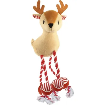 Hračka pro psa Huhubamboo plyšová hračka pro psy sob s tenisovými míčky 32 cm