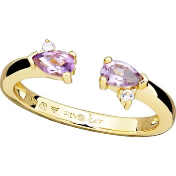 Prsten Silver Cat Otevřený pozlacený prsten s kubickými zirkony SC639 60 mm + 2 měsíce na vrácení zboží