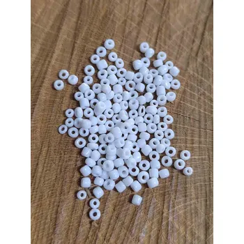 Dětské navlékací korálky Rokajl 8/0 - 3 mm 20 g barva bílá