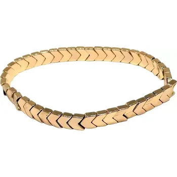 Náramek Zlatý hematitový náramek skládané vlnky