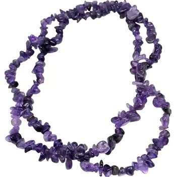 Náhrdelník Ametystový sekaný náhrdelník dlouhý – AA kvalita, přírodní kámen