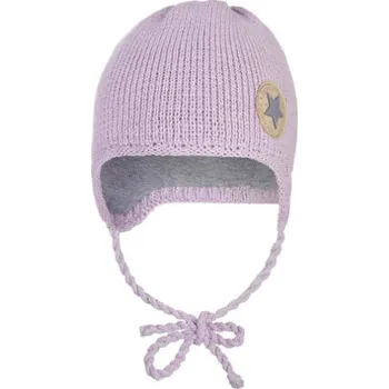 Módní doplněk LITTLE ANGEL zavazovací čepice pletená LA OUTLAST 2 vel. 39-41 cm Sv.Fialová