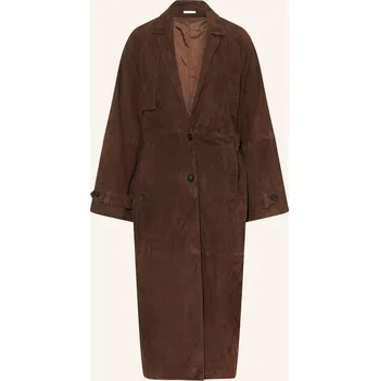 Dámský kabát Mrs & Hugs Dámský Kožený Kabát, tmavě hnědá, 38