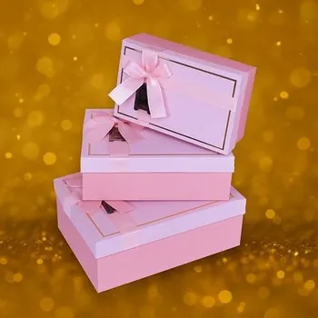 Dárková krabička Dárková krabička s mašlí – růžová