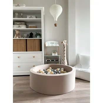 Suchý bazén Prémiový bavlněný bazének s míčky – Béžový (200–250 ks) 90x30 cm / 250 míčků