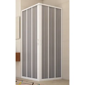 Forte Sprchová zástěna čtvercová 90 x 90 cm shrnovací dveře s rohovým vstupem FLEX - GIOVE NEW - ZÁSTĚNU LZE UPRAVOVAT, ZKRACOVAT NA POTŘEBNÝ ROZMĚR