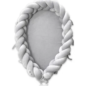 Hnízdečko pro miminko Sametové pletené hnízdo pro miminko z bavlněného veluru (6 barev) Světle šedá