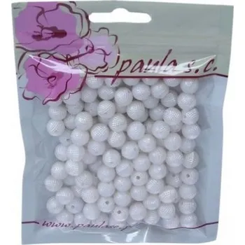 Dětské navlékací korálky Korálky 10mm bílé perleťové plastové 50 g