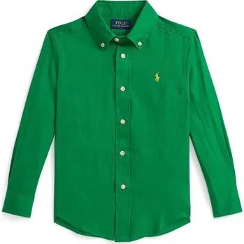 Pánská košile Dětská lněná košile Polo Ralph Lauren 322967600501 zelená 76X, vel. 109-116