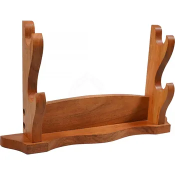 Mythrojan Dvoupatrový stojan na meče z akáciového dřeva, nástěnný i stolní - Outlet