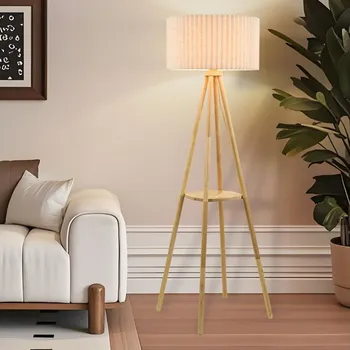 Lampička Brilagi - Stojací lampa NORDIC WAVE 1xE27/15W/230V kaučukovník/len