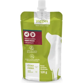 Krmivo pro psa 120 g Yoggies Vánoční paštika - Dančí maso s brusinkami