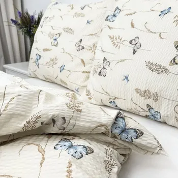 Povlečení Krepové povlečení Borboleta Zapínání: knoflík, Velikost polštáře: 70x90, Velikost přikrývky: 140x220