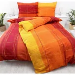 Krepové povlečení Cákance oranžové Zapínání: knoflík, Velikost polštáře: 70x90, Velikost přikrývky: 140x260