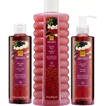 Koupelová pěna Sada Senses s vůní ostružiny a čokoládového dortu