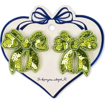 Dětské sponky Konges Sløjd 2 PACK SEQUIN BOW HAIR CLIP 2-pack KS104183 KS104183.9BYA zelená 71X, vel. ONE SIZE