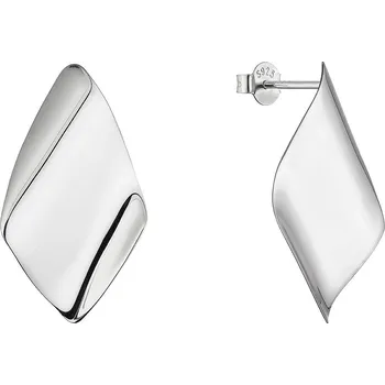 Náušnice Stříbrné náušnice lesklé kosočtverce 61082