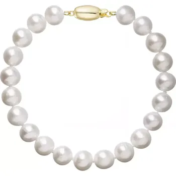 Náramek Perlový náramek z říčních perel se zapínáním ze 14 karátového zlata 923003.1/9271A bílý
