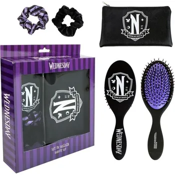 Wednesday Nevermore Academy Set černá + kartáč + 2 gumičky