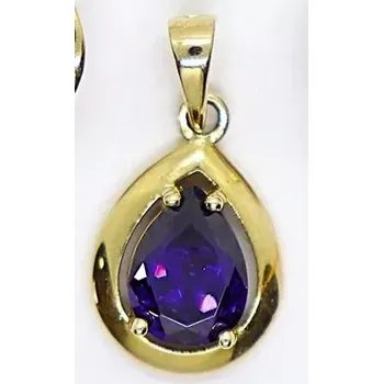 Přívěsek Klenoty Budín Dámský zlatý přívěsek s fialovým ametystem 585/1,09gr HK3256 (Klenoty Budín Dámský zlatý přívěsek s fialovým ametystem 585/1,09gr HK3256)