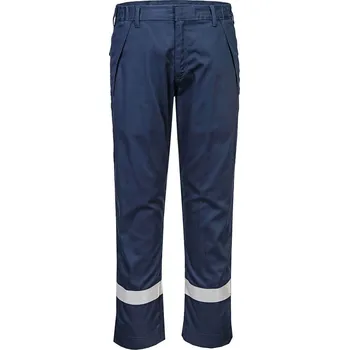 montérky PORTWEST FR417 BIZFLAME WORK / Nehořlavé pracovní kalhoty, reflexní pruh - navy UK 48/EU 64/66