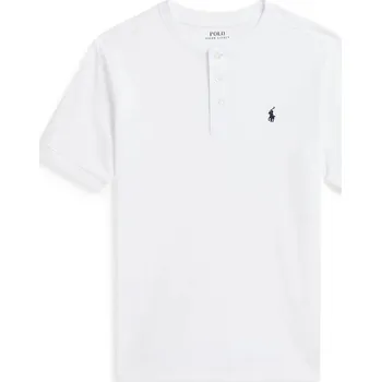 Pánská móda Dětská bavlněná polokošile Polo Ralph Lauren 323925323005 bílá 00X, vel. 136-138