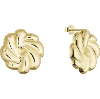 Náušnice Pozlacené stříbrné náušnice velký květ 61127